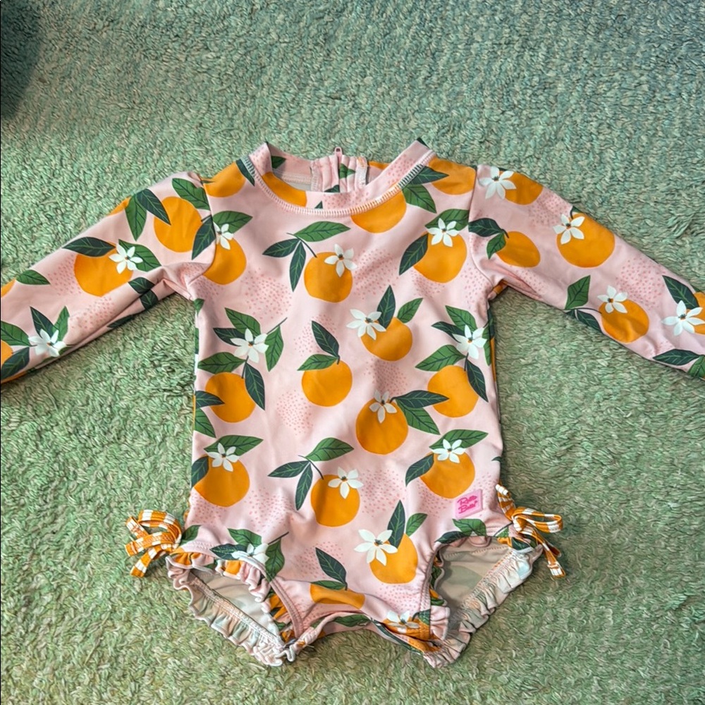 Ruffle Butt orange swimsuit 12 months